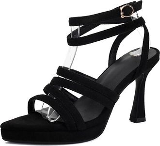 Generic Womens Peep Toe Slingback Wedding Sandals Stiletto High Heel Party Prom Dress Pumps Ankle Strap Bridal Bridesmaid Shoes,Black,2.5 UK