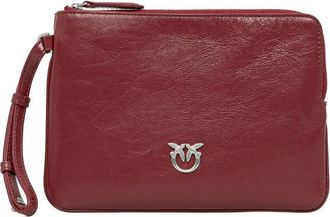 Pinko leather clutch bag - women - Calf Leather - One Size - Red