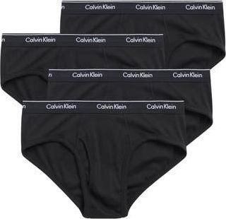 Calvin Klein Low Rise Hip Briefs - Pack of 4 in Black at Nordstrom Rack, Size X-Large