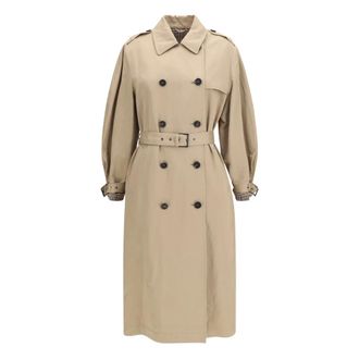 Brunello Cucinelli Trench in twill con Monili - - Coats - Donna - Beige - S