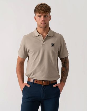 Belstaff Mens Belstaff Short Sleeved Mens Polo - Dark Sand - Cream - Size: 40