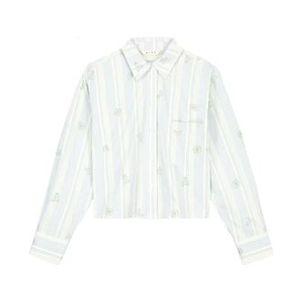 Olaf Hussein Logo Stripe Cropped Shirt
