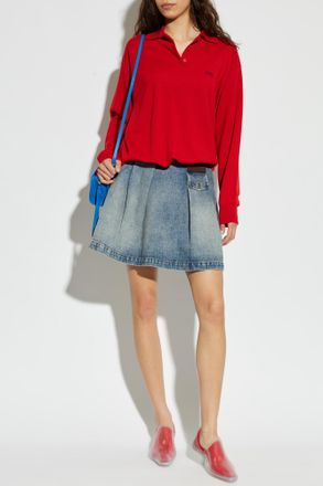 Loewe Denim Skirt With Pockets, Womens, Blue