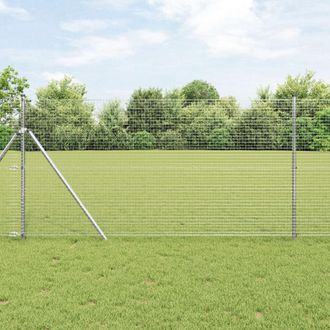 Berkfield Home Welded Wire Fence 1.2x25 m Galvanised Steel in Silver