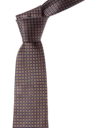 Canali Navy Squares Silk Tie