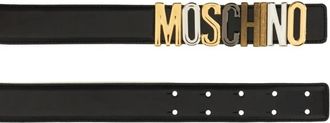 Moschino Gürtel - Black Leather Belt - Gr. 75 - in Schwarz - für Damen