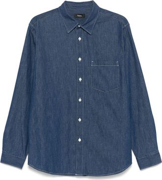 Theory Camicia Serge Light 2 - Blu