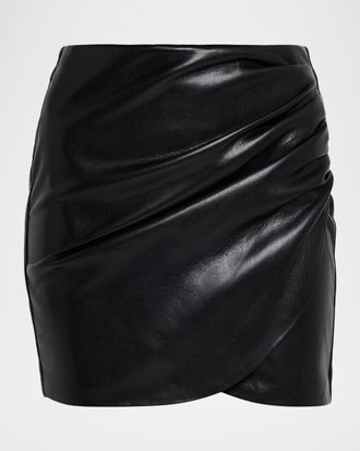Generation Love Shyann Ruched Vegan Leather Skirt