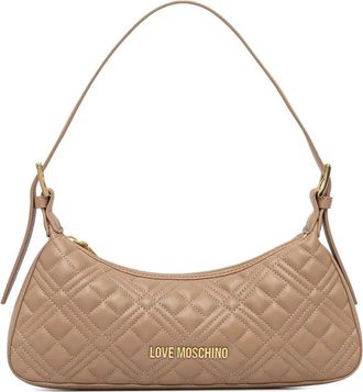 Love Moschino Borsa a spalla trapuntata con logo - Toni neutri