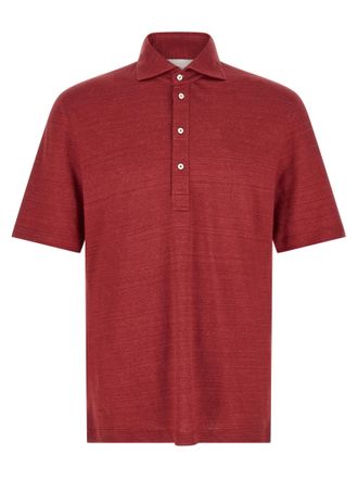 Brunello Cucinelli Multicolor Linen Polo Mens Shirt