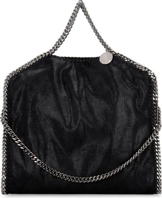 Stella McCartney Shaggy Deer Tote Bag met Kettingafwerking - Dames - Handtassen - Zwart - ONE Size - Polyester - Tassen