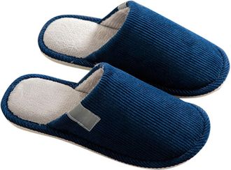 Generic Mens Womens Slippers Slip-On House Indoor Plush Fleece Slippers Couples Soft Sole Warm Winter Casual Footwear Home Shoes Lightweight Comfortable size 
