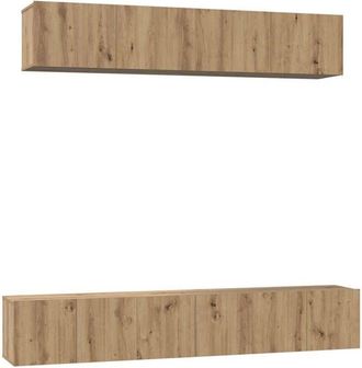 vidaXL Vidaxl - Juego De Muebles De Tv Montaje En La Pared 5 Pcs Roble Artisan