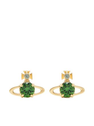 Vivienne Westwood Reina large orb-motif stud earrings - women - Brass/Cubic Zirconia - One Size - Gold