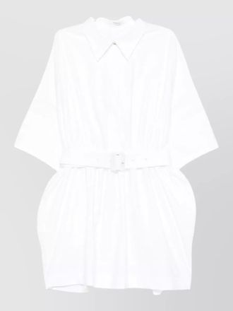 Givenchy cotton shirt dress short belted waist