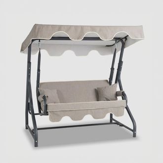Emob Columpio De Jard&iacute;n Para 3 Personas Con Toldo Morus - Gris