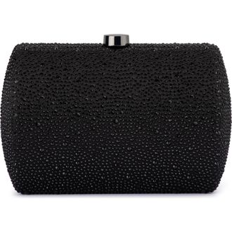 Olga Berg Carolina Crystal Frame Clutch in Black at Nordstrom