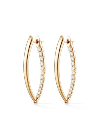 Melissa Kaye 18kt yellow gold and diamond Cristina medium hoop earrings - women - Diamond - One Size
