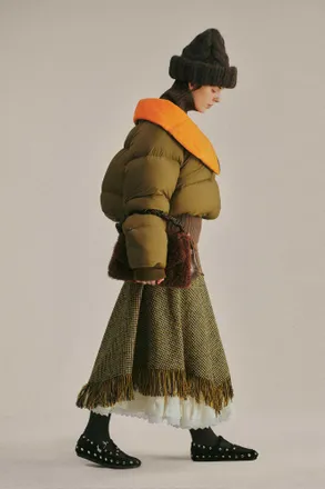 Ganni Mixed Skirt in Patchwork Check