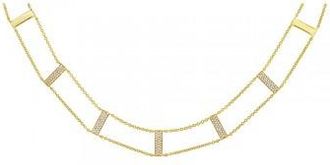 Allurez 0.33ct 14k Yellow Gold Diamond Ladder Necklace