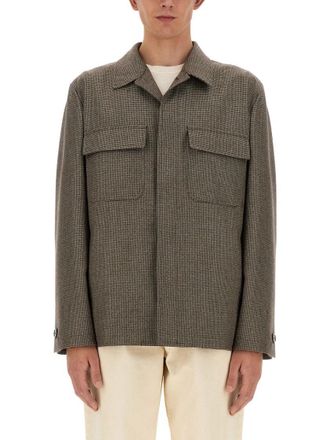Lardini Textured Wool And Cashmere Shirt Jacket