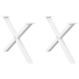 vidaXL Vidaxl - Patas Para Mesa De Centro En Forma De X (2 Unidades), Color Blanco, 70 X (42-43) Cm, Acero