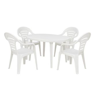 Concept Usine Silla de jard&iacute;n blanca de resina sint&eacute;tica