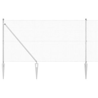 Berkfield Home Welded Wire Fence with 7 Spike Posts 10 x 1.4 m Galvanised Steel in Silver