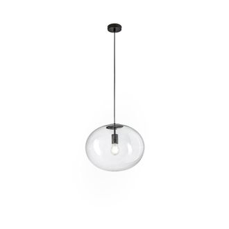 Luce-Ambiente-Design L&aacute;mpara de techo en metal negro con difusores de vidrio 40 cm