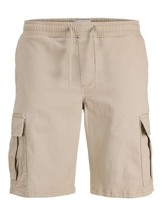 Jack & Jones Cargohose JACK & JONES JPSTCOLE DYLAN CARGO SHORTS MID, Damen, Gr. XXL, N-Gr, crockery, Web, Obermaterial: 98% Baumwolle, 2% Elasthan, unifarben, rela