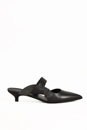 Fabiana Filippi Leather Mule Heel 5cm - Black