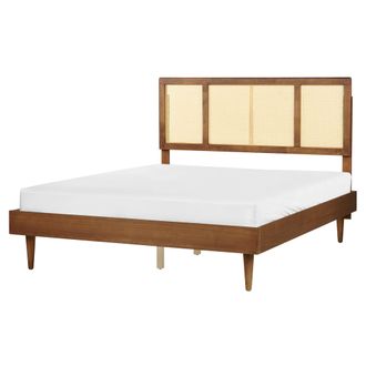 Beliani Cama Con Somier Moderno Cabecero Trenza Vienesa Madera De Caucho Clara 160 X 200 Cm Auray