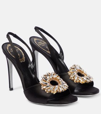 Rene Caovilla Amanda 105 embellished satin sandals