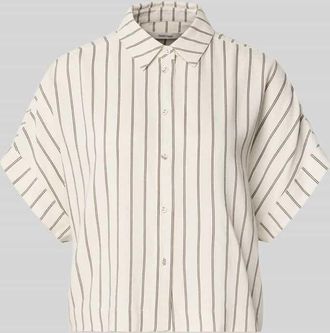 Selected Boxy Fit Leinenbluse mit Allover-Muster Modell VIVA in Ecru, Gr&ouml;&szlig;e 36