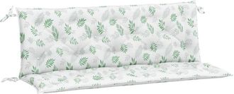 vidaXL Cojines Banco Jard&iacute;n 2 Uds Tela Estampado De Hojas 150x50x7 Cm Vidaxl