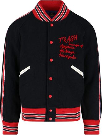Needles Logo Bomber Jacket - Black/Red