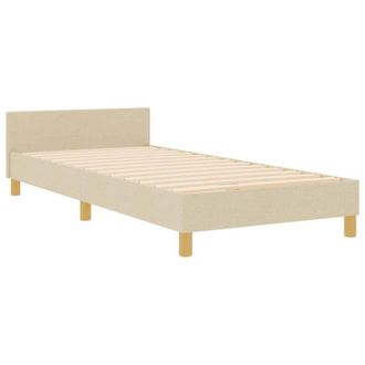 vidaXL Bed Frame with Headboard Cream 90 x 200 cm Fabric vidaXL