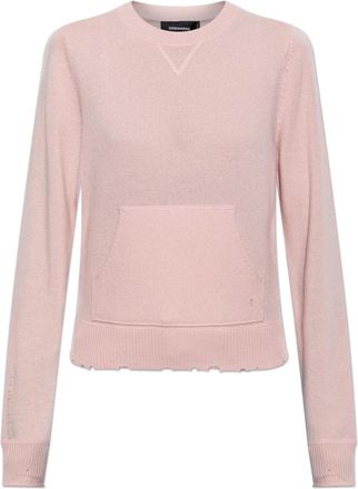 Dsquared2 Sweater Met Zak - Dames - Ronde hals truien - Roze - M - Wol - Truien & Vesten