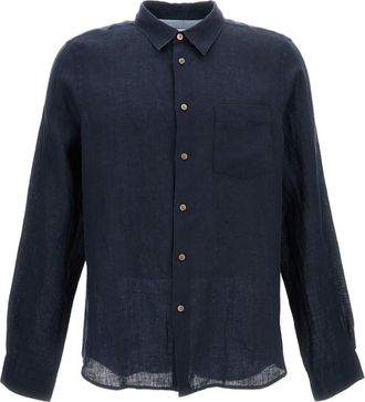 Paul Smith Comfort-Fit Linen Shirt With Pointed Collar And Front Pocket