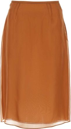 Prada Koper Organza Doorzichtige Rok