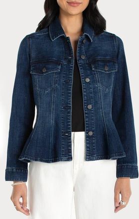 Liverpool L.A. Fit & Flare Denim Trucker Jacket in Delacey at Nordstrom, Size X-Small P