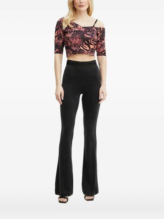 Versace Jeans Couture Asymmetrische top met dierenprint - Oranje