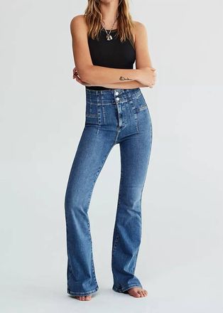 Free People Jayde Flare Jeans In Sunburst Blue