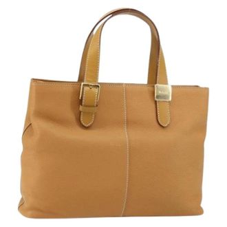 Burberry Pre-owned Tote Bag - Dames - Vintage Shopper - Beige - ONE Size - Leer - Vintage