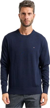 Tommy Hilfiger Blauwe Sweaters voor Mannen - Heren - Ronde hals truien - Blauw - S - Truien & Vesten