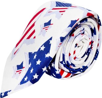 King & Priory USA Stars & Stripes Tie, Mens Neck Tie, America