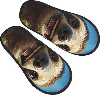 Generic Cotton Slippers Cartoon With Mute Sole Sliders Reusable Slippers For Winter Adult Outdoor M