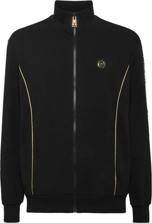 Plein Sport Jogging Jacket - Heren - Sportshirts - Zwart - L - Katoen - Fitness