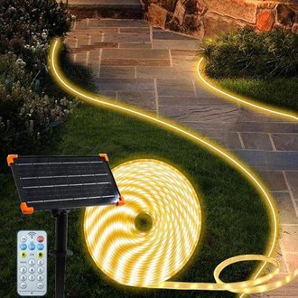 OEM Tira Led Solar 22 M (72 Pies), 1200 Led, Ip68 Totalmente Impermeable, Blanco C&aacute;lido, Autoadhesiva Recortable, Encendido/apagado Autom&aacute;tico