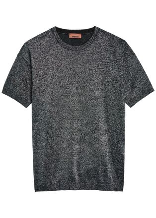 Missoni Lamé Fine-knit T-shirt - Silver - 44 (UK12 / M)